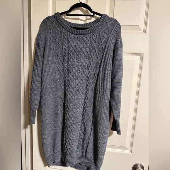 PACT Organic cotton grey sweater dress sustainable size large - Picture 1 of 5